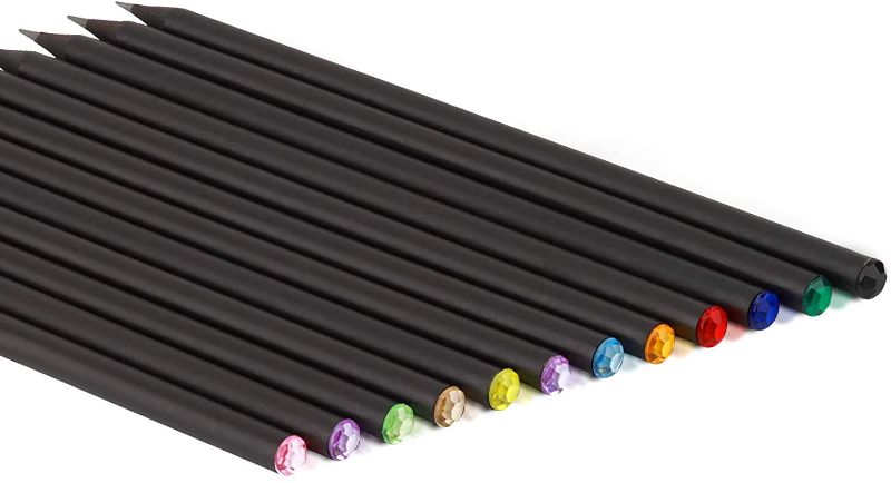 Photo 1 of Black Wooden-cased Pencils, Pre-sharpened, HB Pencils for drawing, 12 pack (HB) 7.3 inch Length