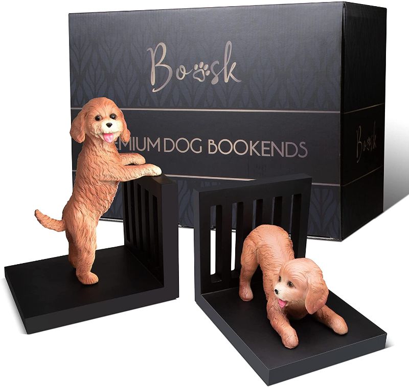 Photo 1 of Dog Bookends - Decorative Unique Heavy Duty Book Ends - Premium Bookend Pair for Gift, Home Décor, Shelves, Art Decor