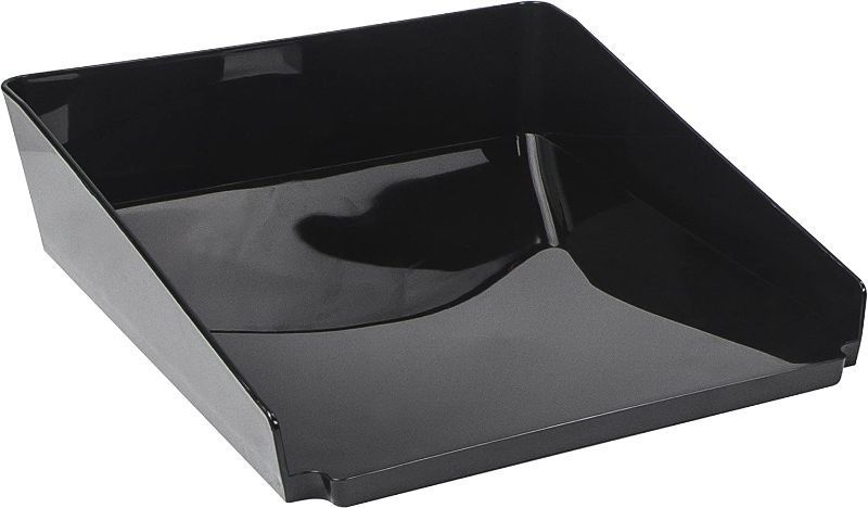 Photo 1 of Storex Modern Gloss Letter Tray, 10 x 2.8 x 12.2 Inches, Black, 1 Count