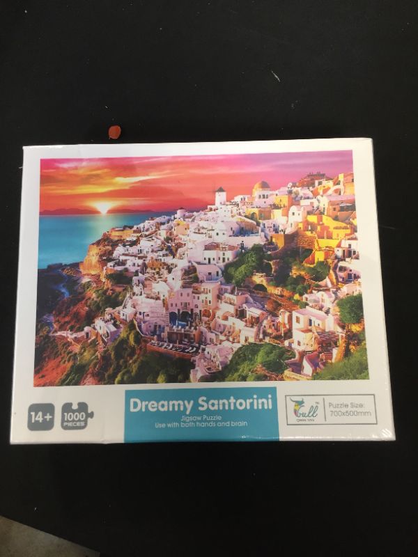 Photo 2 of Buffalo Games - Signature Collection - Dreamy Santorini - 1000 Piece Jigsaw Puzzle Orange,white,brown,green, 26.75"L X 19.75"W