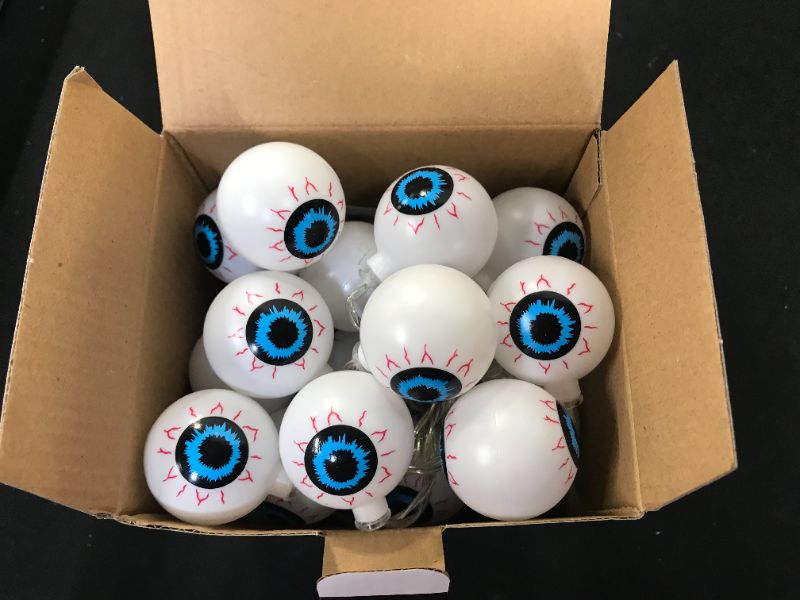 Photo 2 of Halloween Lights,Halloween Eyeball String Lights, Halloween Decoration Scary with 30 LED Eyeballs 16.4FT,Waterproof Battery Operated 2 pack