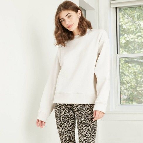 Photo 1 of Women's All Day Fleece Sweatshirt - A New Day Cream S, Ivory
