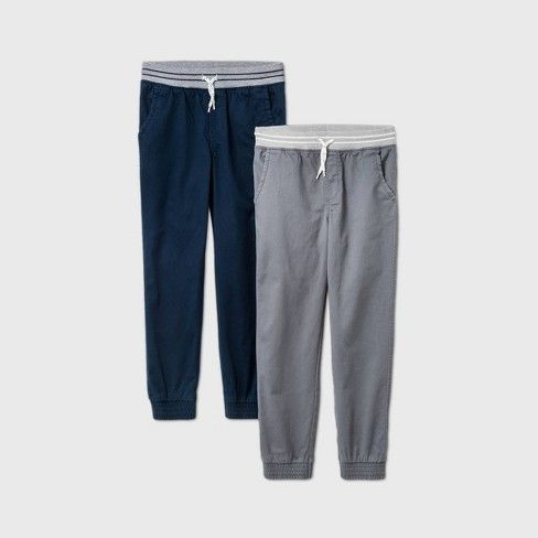 Photo 1 of Boys' 2pk Stretch Pull-On Jogger Fit Pants - Cat & Jack™ Gray Size 12
