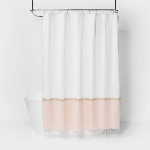 Photo 1 of Colorblock Woven Shower Curtain Light Gold - Project 62™
