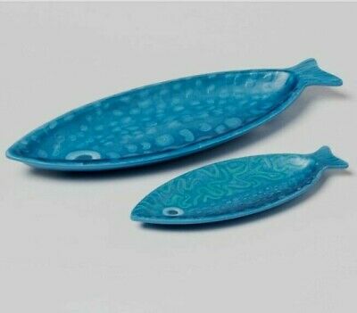 Photo 1 of 2pc Bamboo Melamine Fish Nesting Platters - Opalhouse 2 pack 