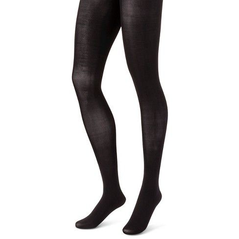 Photo 1 of Hanes Premium Women's 2pk Opaque Tights - Black L
