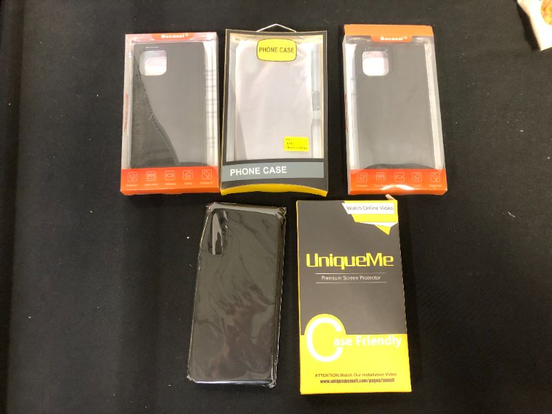 Photo 1 of 5PK MISC CELL PHONE CASE AND TEMPERED GLASS SOLD AS IS