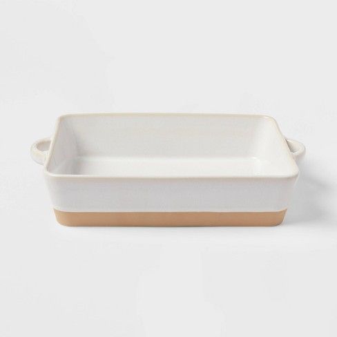 Photo 1 of 13" x 8" Stoneware Casserole Baking Dish Cream - Threshold™
