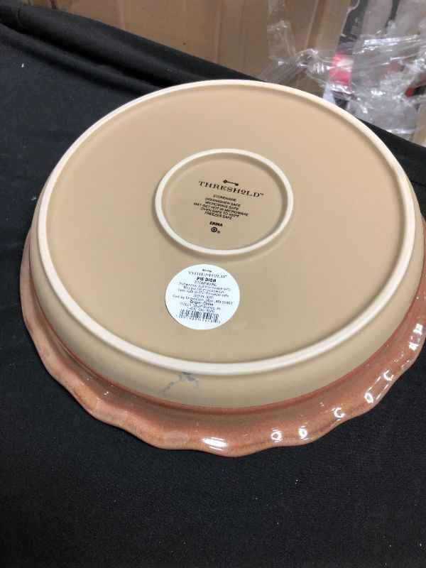 Photo 1 of 10" Stoneware Pie Pan Cream - Threshold™

