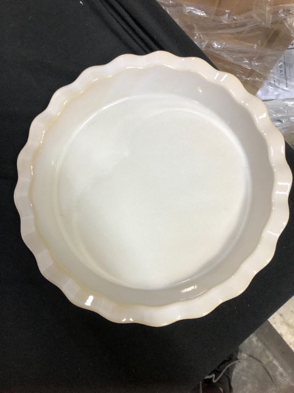 Photo 2 of 10" Stoneware Pie Pan Cream - Threshold™
