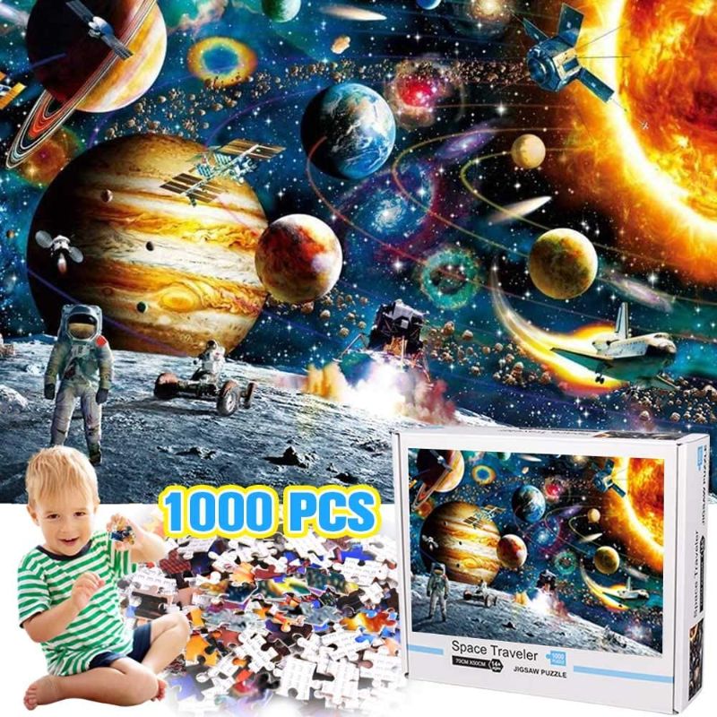 Photo 1 of Jigsaw Puzzle 1000 Piece Puzzles for Adults Kids Space Puzzle Game Toys Gift - Premium 3-Layer Thick White Paper, Sturdy, No Bad Smell
