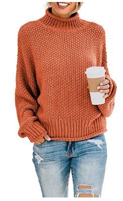 Photo 1 of Dearlove Womens Turtleneck Pullover Sweaters Batwing Long Sleeve Loose Chunky Knitted Jumpers Tops
SMALL