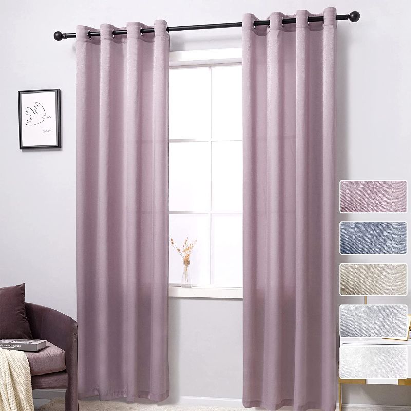 Photo 1 of YURIHOME Semitransparent Bedroom Curtains 63 '' Long, For Living Room Sheer Window with Luxturly Soft Touch Velvet 52 '' W x 63 '' L
