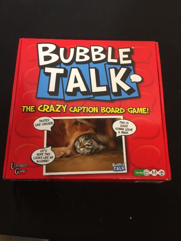 Photo 2 of BUBBLE TALK THE CRAZY CAPTION BOARD GAME - UNIVERSITY GAMES