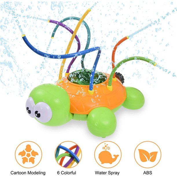 Photo 1 of Kids Spinning Splash Tortoise Sprinkler Toy, Outdoor Play Backyard Spinning Turtle Sprinkler Toy Summer Garden Lawn Splashing Fun Toys
