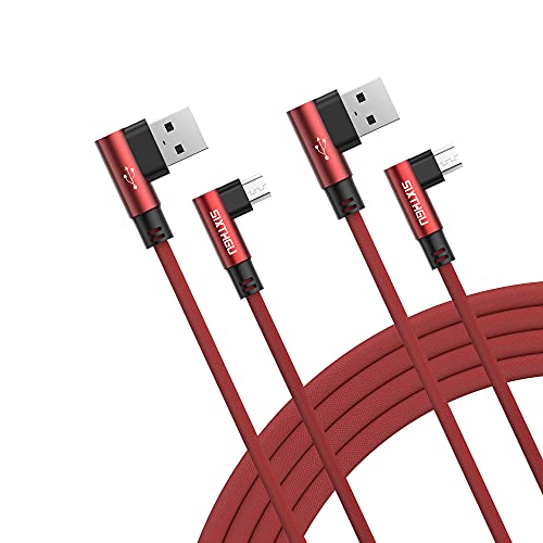 Photo 1 of SIXTHGU Micro USB Cable Right Angle 90 Degree USB Fast Charger Compatible,3A Quick Charging Cabl to USB 2.0 Nylon Braided F with S7 Edge/S6/S5,HTC,Motorola,LG,Nokia,Android ?4 Pack?