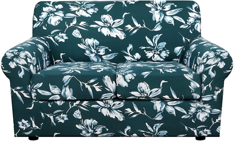 Photo 1 of H.VERSAILTEX Super Stretch 4 Pieces Sofa Covers for 3 Cushion Couch Covers Sofa Slipcovers Feature Soft Thick Bouncy Modern Style with Individual Cushion Covers Pet Friendly - Sofa, aqua