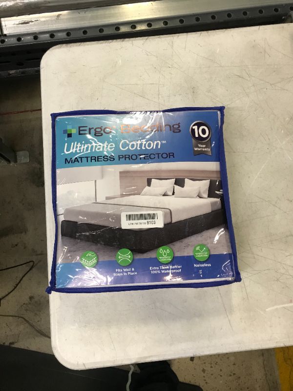 Photo 2 of Ergo Bedding Ultimate Bamboo Mattress Protector-Waterproof-Hypoallergenic-Vinyl Free, Ultra Soft Breathable