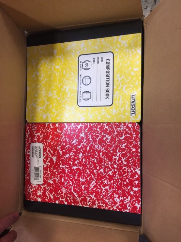 Photo 2 of 48 COUNT College Ruled Solid Composition Notebook (Colors May Vary RED BLUE YELLOW GREEN) - Unison