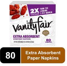 Photo 1 of 12 PACKS Vanity Fair Extra Absorbent Disposable Napkins 80CT
