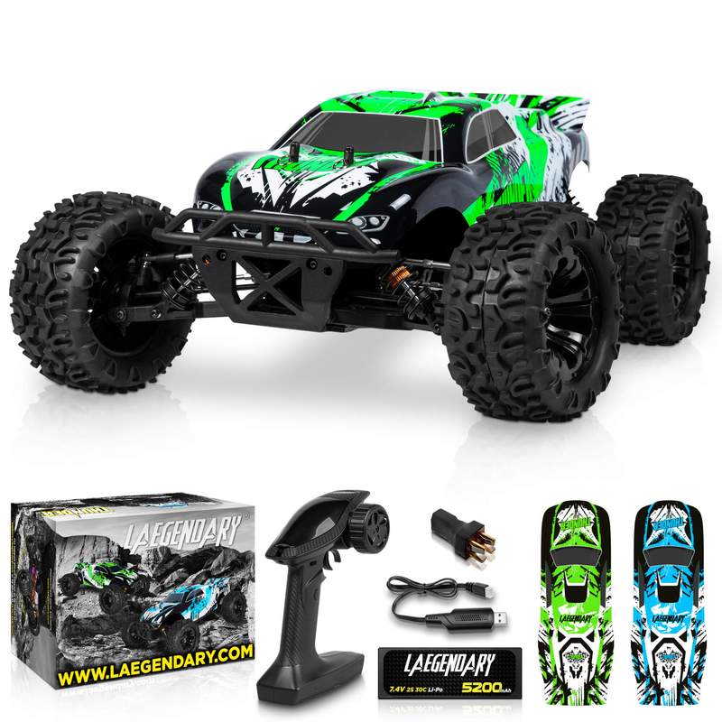 Photo 1 of 1:10 SCALE REMOTE CONTROL CAR 65+KM/H - BRUSHLESS - GREEN/WHITE
