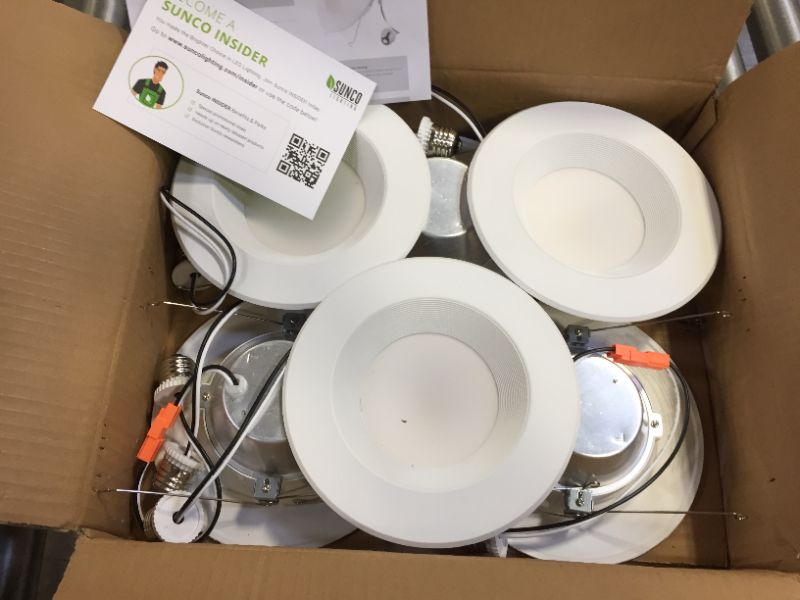 Photo 2 of 
Sunco Lighting 6 Pack 5/6 Inch LED Recessed Downlight, Baffle Trim, Dimmable, 13W=75W, 4000K Cool White, 965 LM, Damp Rated, Simple Retrofit Installation - UL + Energy Star
