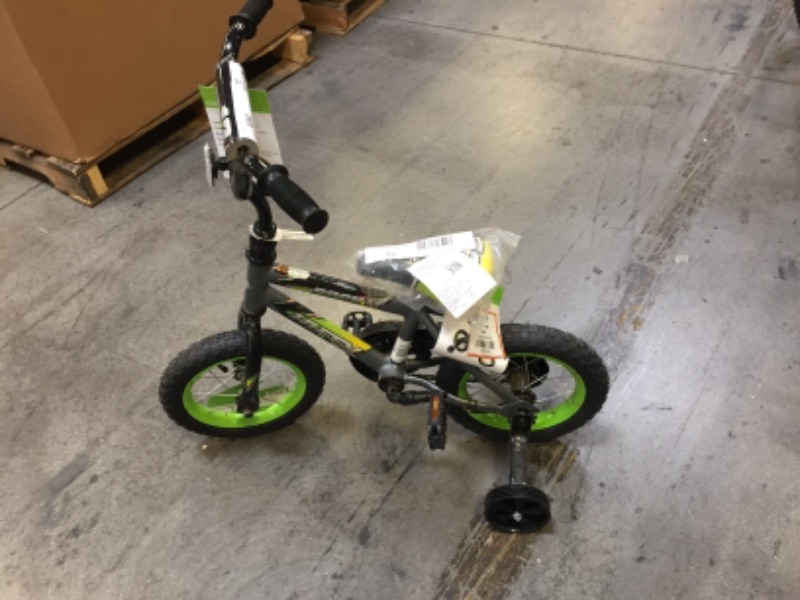 Photo 1 of Huffy 12 Inch Rock It Boy's Sidewalk Bike, Silver Matte and Lime
