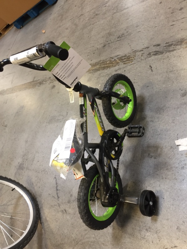 Photo 1 of Huffy 12 Inch Rock It Boy's Sidewalk Bike, Silver Matte and Lime
