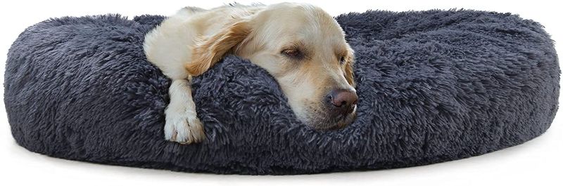 Photo 1 of Calming Dog Beds for Small Medium Large Jumbo Size Dog Anti Anxiety Fluffy Doggie Bed for 10-150 Lbs Pet Dogs Cats Small to Large Breed Comfy Cuddler Beds
