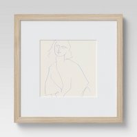 Photo 1 of 12" x 12" Person Line Drawing Glass Framed Wall Poster Print Black - Threshold™
