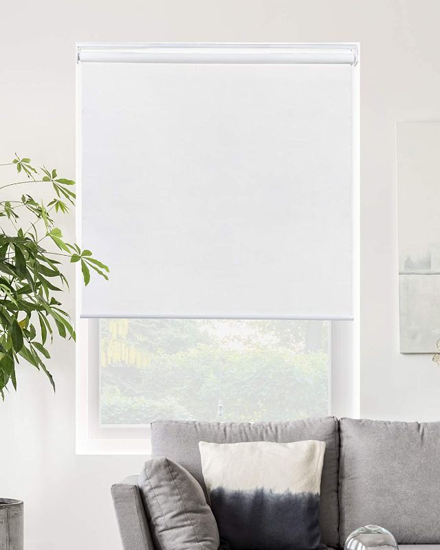 Photo 1 of CHICOLOGY Roller Window Shades , Window Blinds , Window Shades for Home , Roller Shades , Window Treatments , Window Blinds Cordless , Door Blinds , Byssus White (Blackout), 41"W X 72"H
