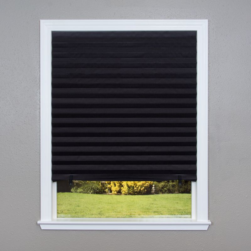 Photo 1 of  Redi Shade Original Blackout Pleated Paper Shade, 36 in x 72 in, 6-Pack, Black
