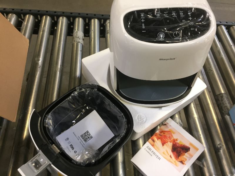 Photo 2 of Morpilot 4.5 Qt Air Fryer, Oilless Cooker Hot Airfryer Oven with LCD Digital Screen and Temperature Control, White
