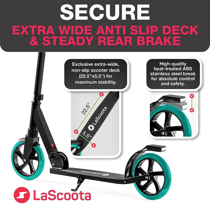 Photo 1 of Scooter for Kids Ages 6-12 and Up and Scooter for Adults I Big Wheels Kids, Teen and Adult Scooter I Foldable Kick Scooters for Teens 6-12 Years and Up and Scooters for Adults up to 220 lbs
