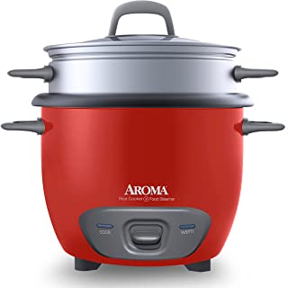 Photo 1 of Aroma Housewares ARC-743-1NGR 6-Cup (Cooked) (3-Cup UNCOOKED) Pot Style Rice Cooker and Food Steamer,Red