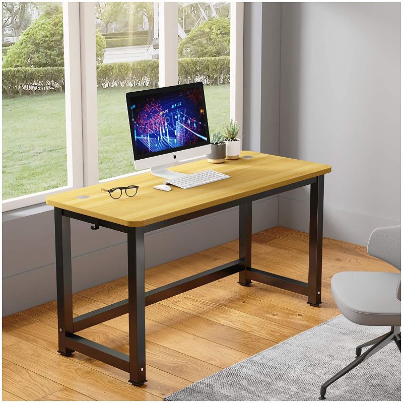 Photo 1 of Household Republic 55" Computer Desk, Home Office Writing, Simple Industrial Style PC Desk (55, Natural)
