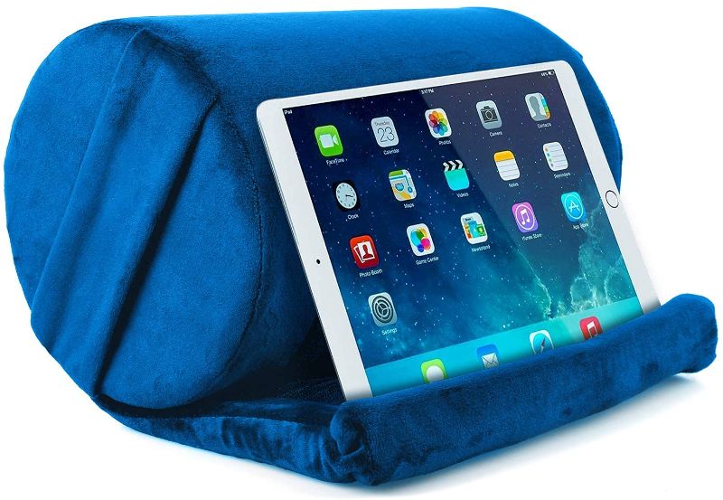 Photo 1 of 2 PACK NPET ST20 Tablet Pillow Stand, Pillow Soft Stand Pad for Lap, Tablet Holder Dock for Bed with Adjustable Viewing Angles, Compatible with iPad Pro 9.7, 10.5, Air Mini 4 3, Kindle, E-Reader, Books, Blue
