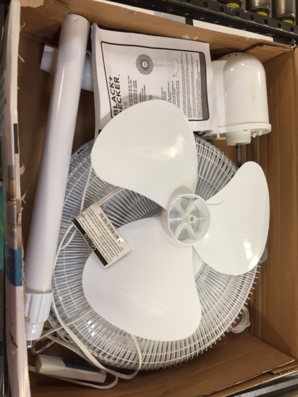 Photo 2 of Black & Decker, White 16" Stand Fan with Remote
