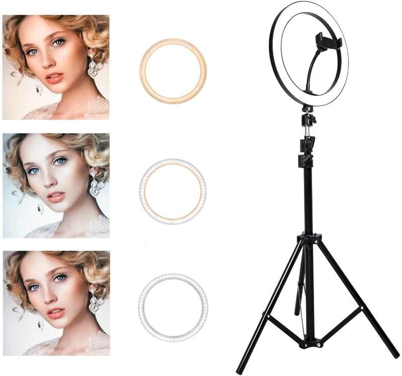 Photo 1 of 4 PACK  Ring Light with Stand OEBLD Selfie Light Ring with iPhone Tripod and Phone Holder for Video Photography Makeup Live Streaming YouTube Lighting (B(10.2''Ring Light & 20''Tripod))
