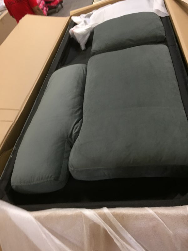 Photo 5 of incomplete item ---Divano Roma Furniture Modern Large Velvet Fabric Sectional Sofa, L-Shape Couch with Extra Wide Chaise Lounge (Grey) (BOX 2 OF 2--MISSING BOX ONE)
