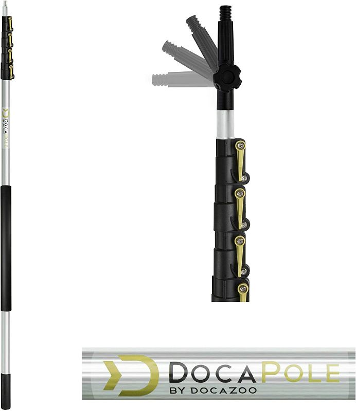 Photo 1 of DocaPole 7-30 Foot Extension Pole - Multi-Purpose Telescopic Pole // Light Bulb Changer // Paint Roller // Duster Pole // Telescoping Pole for Window Cleaning, Gutter Cleaning, and Hanging Lights
