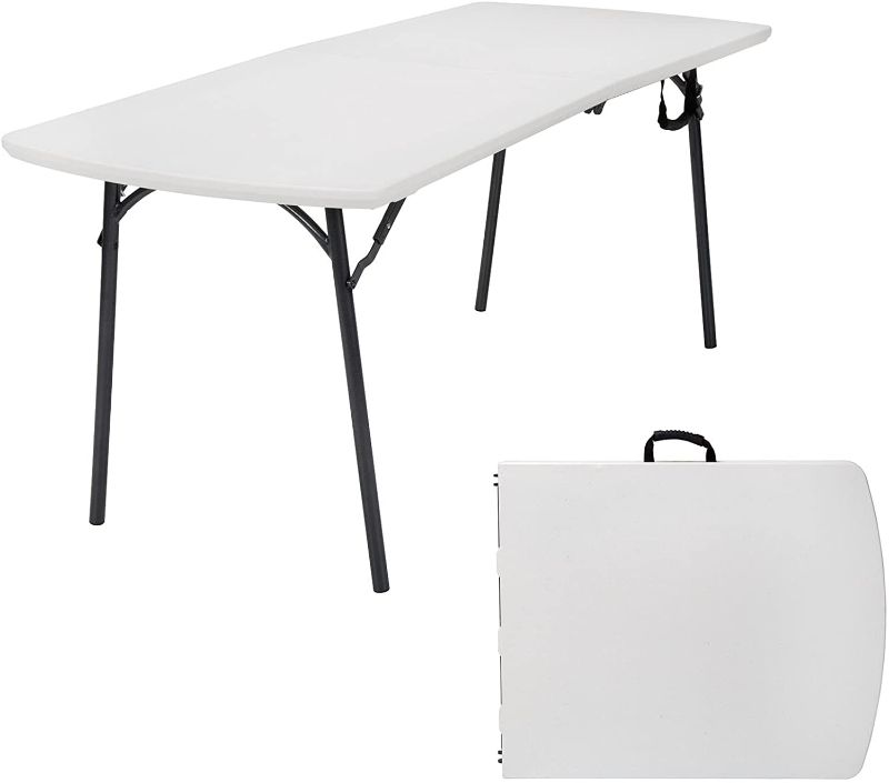 Photo 1 of Cosco Products Diamond Series 300 lb. Weight Capacity Folding Table, 6' X 30", White
