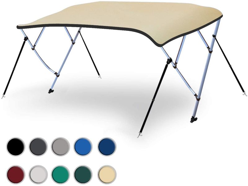 Photo 1 of Naviskin 10 Optional Colors Available 3-4 Bow 13 Different Size Bimini Top Cover Includes Mounting Hardwares,Storage Boot with 1 Inch Aluminum Frame
