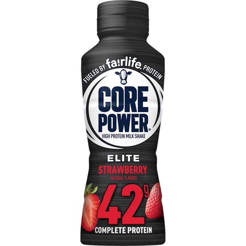 Photo 1 of Core Power Elite High Protein Shake (42g), Strawberry, Ready To Drink for Workout Recovery, 14 Fl Oz Bottles (12 Pack) EXP 6/2021
