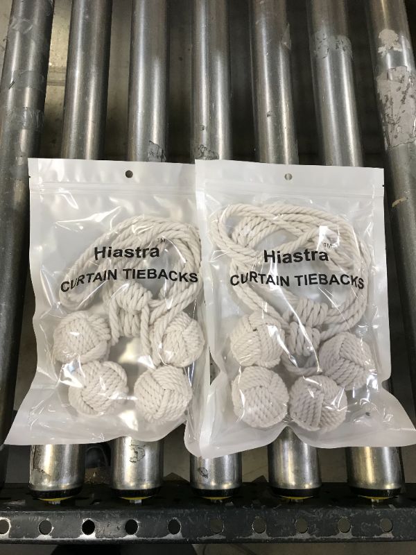 Photo 1 of 2 PACKS 
HIASTRA 2 Pack Curtain Tiebacks, Curtains Ties Natural Cotton Rope for Drapes, White Retro Decorative Curtain Tie Backs Rustic Holders, Handmade Drapery Holdbacks for Sheer and Blackout Curtain
