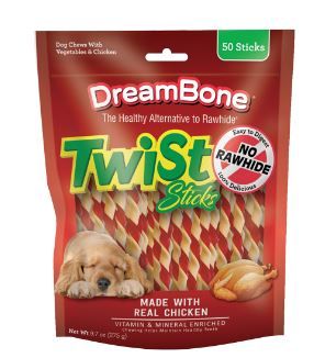 Photo 1 of Chewy Delights Ultra Strength Antacid Soft Chews Very Cherry BB 04 2023
DreamBone Twist Sticks 50 Count, Rawhide-Free Chews For Dogs, With Real Chicken BB 12 29 2023