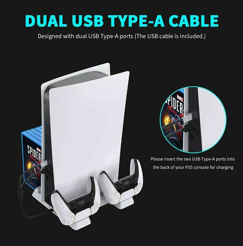 Photo 1 of PS5 Accessories Stand w/Cooling Station/Controllers Charger/Extra USB Ports