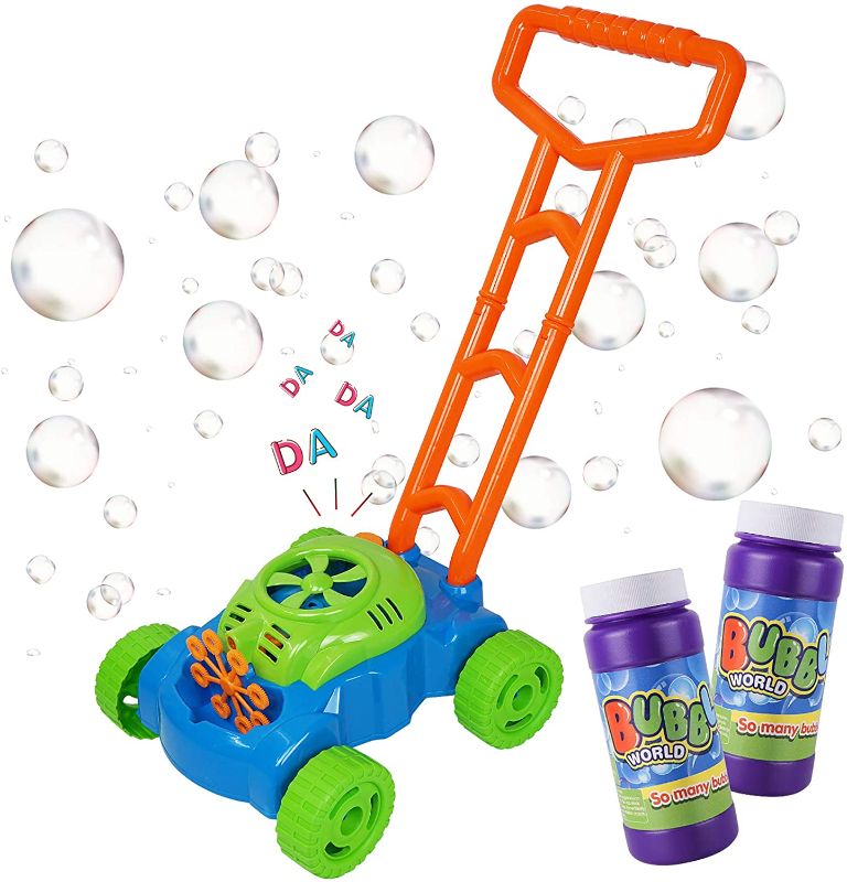 Photo 1 of MOZOOSON Gifts for 2-10 Years Old Kids, Bubble Machine Bubble Mower for Toddlers, Kids Bubble Lawn Blower Machine with 2x118ml Bubble Solutions, Outdoor Toys Gifts for 2 3 4 5 6 7 8 Kids Girls Boys