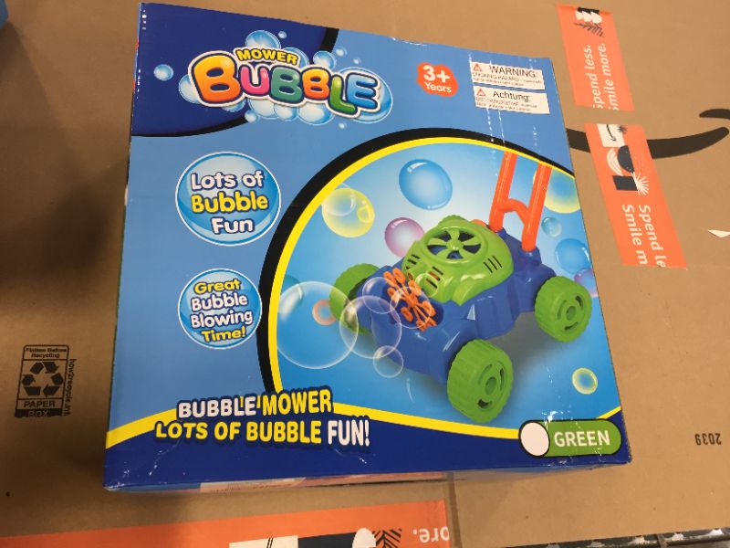 Photo 2 of MOZOOSON Gifts for 2-10 Years Old Kids, Bubble Machine Bubble Mower for Toddlers, Kids Bubble Lawn Blower Machine with 2x118ml Bubble Solutions, Outdoor Toys Gifts for 2 3 4 5 6 7 8 Kids Girls Boys