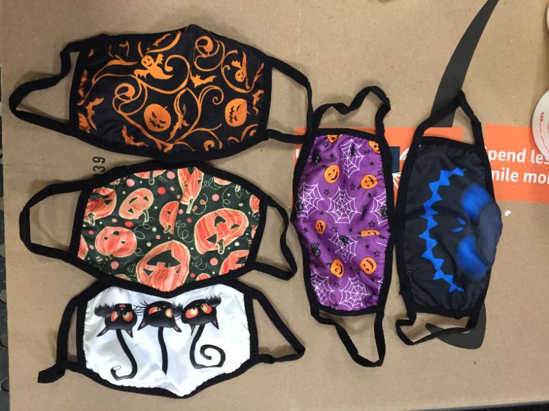 Photo 1 of 6 Pack Halloween Themed Face Masks